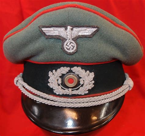 Ww2 Nazi Germany Army Artillery Officer Peaked Cap Hat