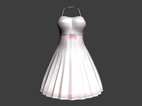 White Party Dress 3d Model 3ds Max Object Files Free Download Modeling 22855 On Cadnav