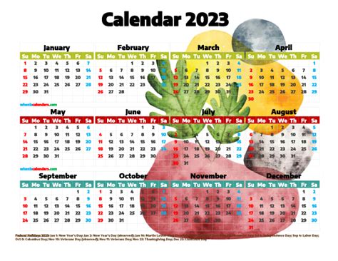 Free 2023 Printable Yearly Calendar Premium Template 27471