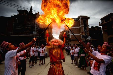 Nepal Lalitpur Festival Mask Dancer