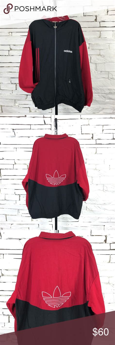 Vintage Adidas Full Zip Track Trefoil Jacket 1583 Vintage Adidas Red