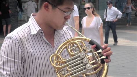 When you think of french musicians, do you draw a big blank? Street Music (French Horn) - YouTube