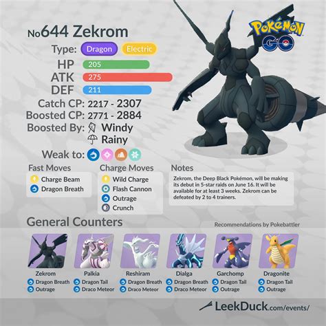 Zekrom Debuts In Raids Leek Duck Pokémon Go News And Resources