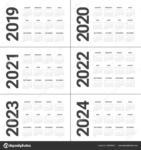 Anno 2019 2020 2021 2022 2023 2024 Calendario Modello Progettazione