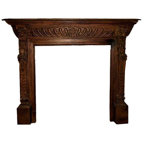 Antique Wooden Fireplace Mantel 19th Century At 1stdibs