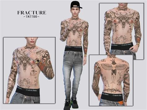 Fracture Tattoo The Sims 4 Catalog Sims 4 Male Clothes Sims 4