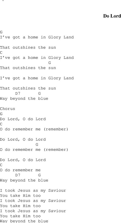 Do Lord Christian Gospel Song Lyrics And Chords