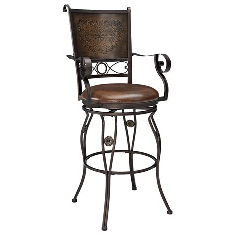 Shop wayfair for all the best bar stools with arms. Bar Height..Big & Tall Copper Back Swivel Bar Stool with ...