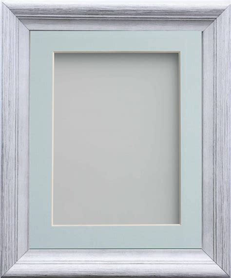 Huntley Granite White 36x24 Frame With Light Blue Mount Cut For Image