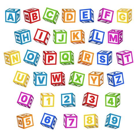 Letter Blocks Font 3d Children Toys English Alphabet Baby Cubes Diff