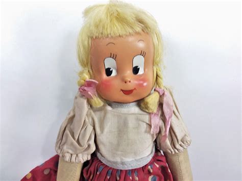 Poland Sawdust Cloth Doll Hand Painted Celluloid Face Vintage Etsy