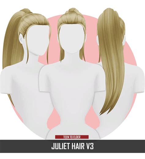 Juliet Hair New Mesh Compatible With Hq Mod Sims 4 Sims Sims Hair