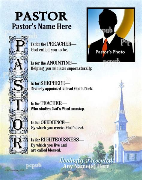 Pastor Anniversary Personalized Photo Name Poem T Thank You