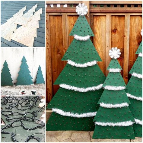 Handmade Plywood Lighted Christmas Trees Wooden Christmas Trees Diy