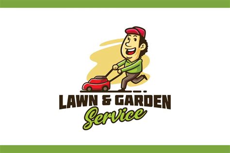 Lawn Mowing And Landscaping Character Mascot Logo Deeezy