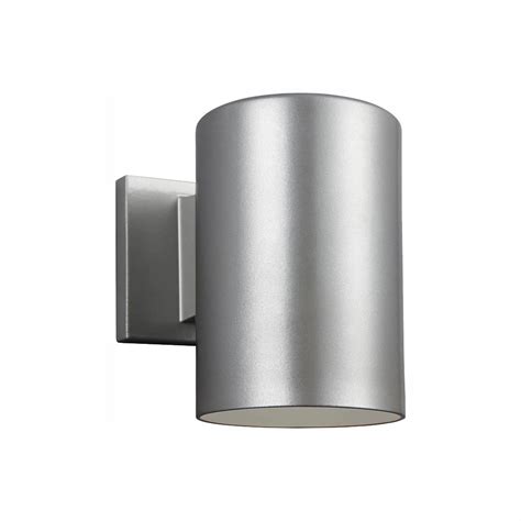Featured in the decorative wall sconce collection. Sea Gull Lighting Outdoor Cylinders Painted Brushed Nickel ...