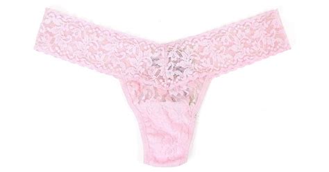 Hanky Panky Signature Lace Low Rise Thong In Pink Lyst