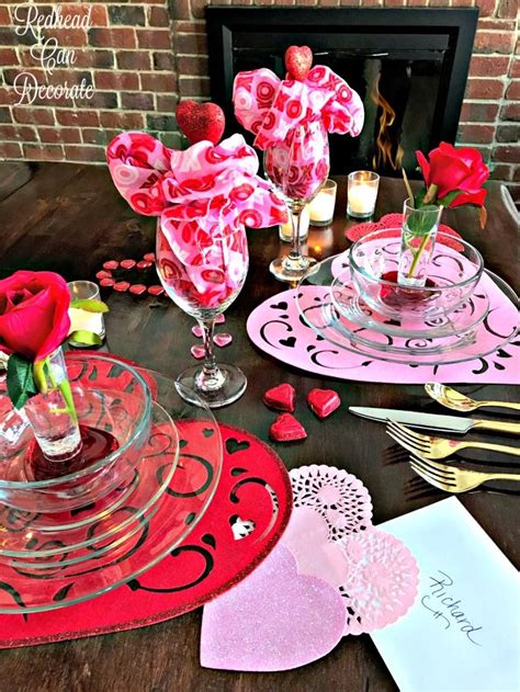 Valentines Day Romantic Table For Two Redhead Can Decorate