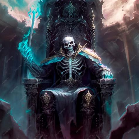 Premium Photo The Skeleton King Sits On His Throne