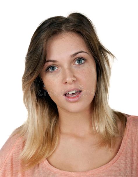 Facial Expression Surprised Teenager Girl Stock Image Image Of