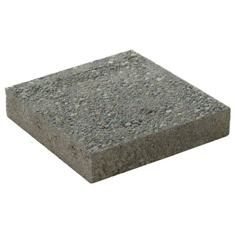 Unbranded 12 In X 12 In Square Exposed Aggregate Concrete Step Stone