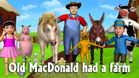 Old Macdonald Had A Farm 3d Animation Animals Songs And Nursery Rhymes
