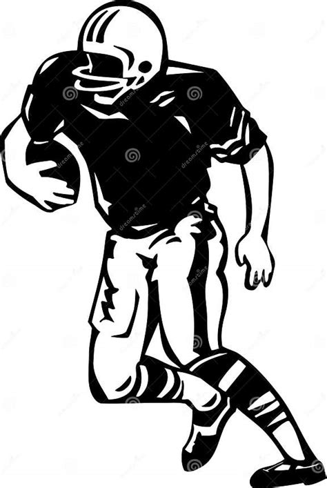 Black And White Football Player Illustration Stock Vector