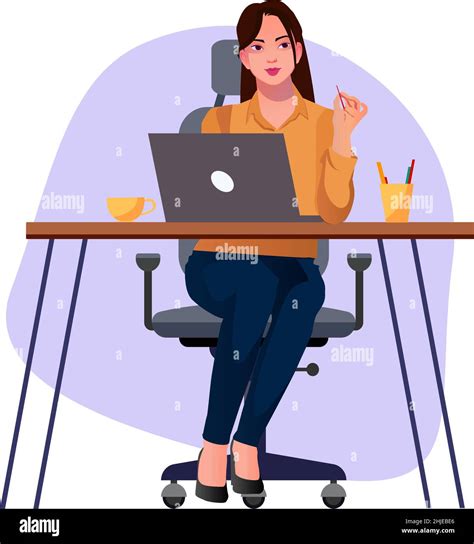 Set Of Working Women Vector Characters Design In Office Clothes