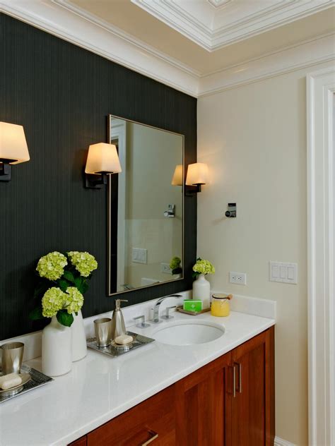 Contemporary Bathroom With Black Accent Wall Hgtv