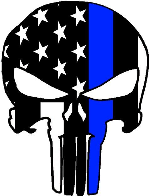 Punisher Svg Blue Line Punisher Skull With Blue Line Free