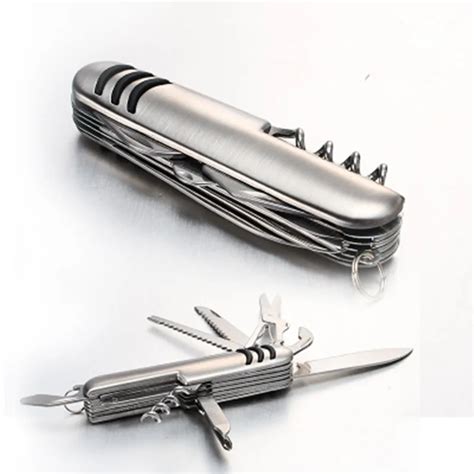 11 Function Stainless Steel Pocket Multi Knife Outdoor Survival Folding
