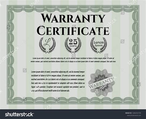 Green Warranty Certificate Template With Great Royalty Free Stock