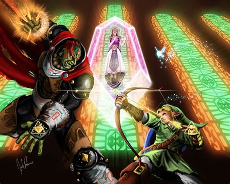 Link Vs Ganondorf By Josh Rivers Ocarina Of Time Video Game Art Video Games Hyrule Castle