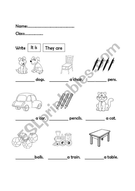 It Is Or They Are Esl Worksheet By Pavlinaat