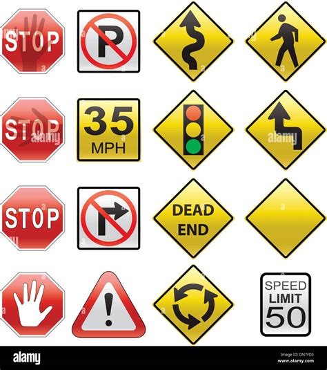 Vector Set Of Road Signs Stock Vector Image And Art Alamy