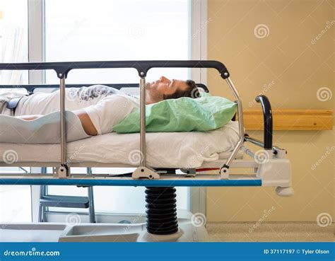 Patient Lying On Bed In Hospital Stock Image Image Of Hospital Side