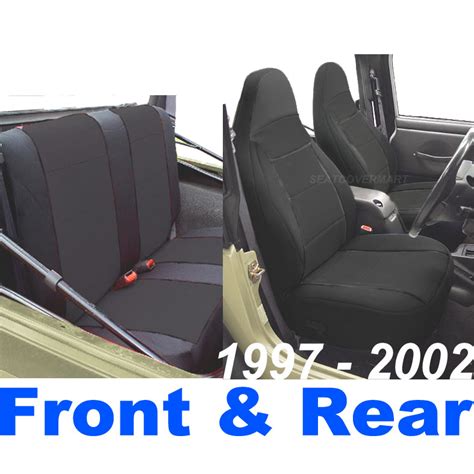 Jeep wrangler seat covers are an easy and affordable way to keep your cabin looking brand new. Jeep Wrangler Neoprene Seat Cover Full Set front rear ...