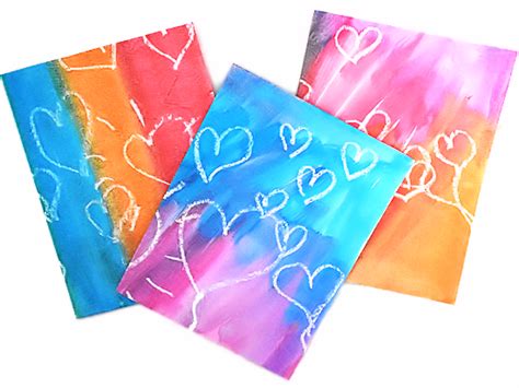 Crayon Resist Watercolor Valentine Cards Our Kid Things