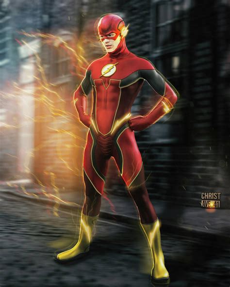 A picture of the old suit is shown at the top of this story, while the new suit is shown at the end of it. The Flash (Alternate Suit) by christave41 on DeviantArt