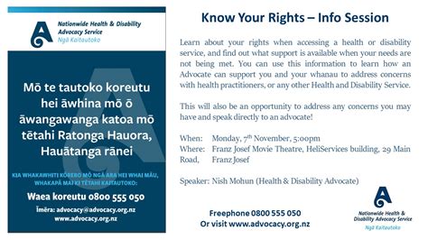 Know Your Rights Info Session Franz Josef Nationwide Health And