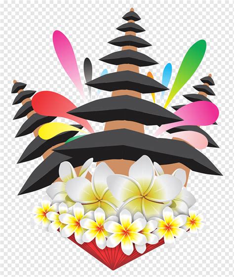 Ilustrasi Bunga Putih Dan Kuning Kabupaten Kuta Buleleng Pura Bali Tarian Bali Orang Bali Pura