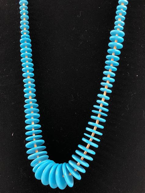 Lot Navajo Turquoise Graduated Heishi Necklace