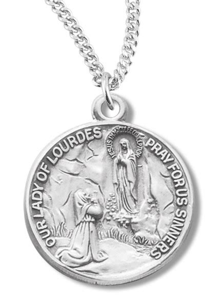 Our Lady Of Lourdes Medal Sterling Silver