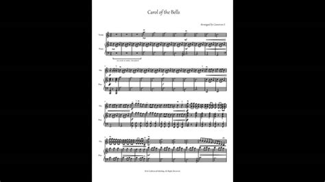 Carol Of The Bells Violin And Piano Free Sheet Music Youtube