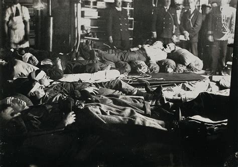 World War One A Royal Naval Hospital Ship Men Wounded In The Battle