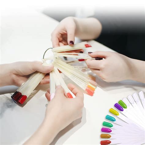 100 Ps Fan Shaped False Nail Swatch Sticks With Number Stickers For