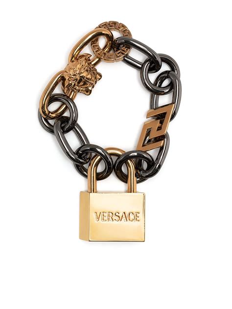 Versace Logo Padlock Charm Bracelet Farfetch