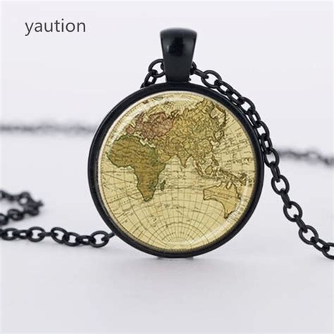 Fashion Vintage Glass Dome Jewelry Globe Necklace Planet Earth World