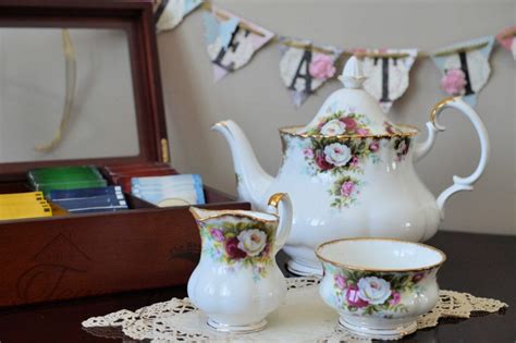 Royal Albert Celebration Teapot Cream And Sugar The Teacup Attic