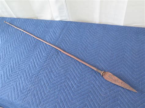 Carved Wooden Spear Unknown Origin 52 Long